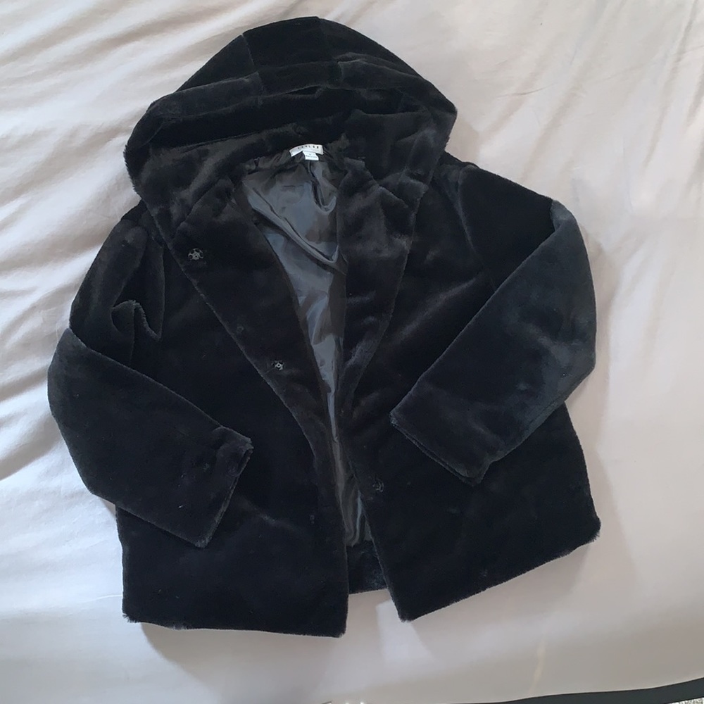 Black faux fur jacket NWT size small